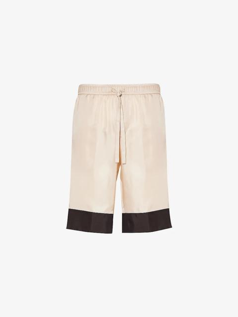 Tortora colour-block silk shorts