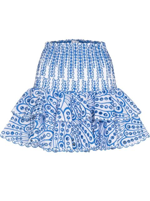Charo Ruiz Noa embroidered ruffled mini skirt