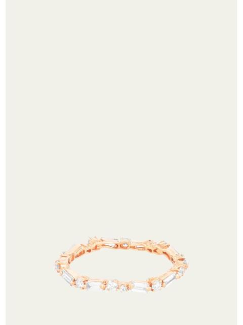 SUZANNE KALAN 18K Rose Gold Fireworks Thin Mix Eternity Band Ring