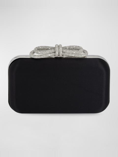 MACH & MACH Embellished Bow Satin Clutch Bag