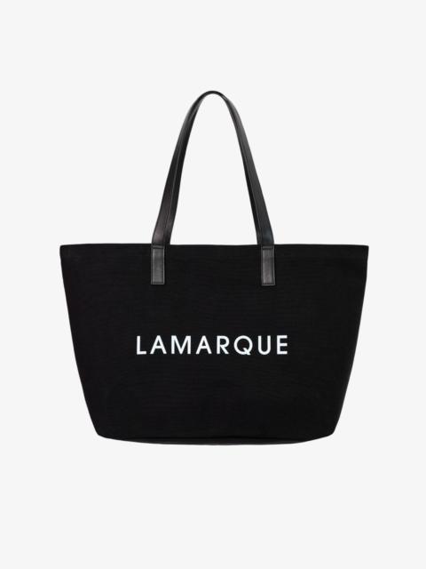 LAMARQUE SHOPPER | Canvas Tote Bag with Leather Straps