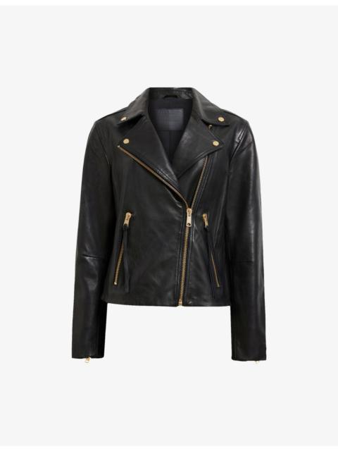 ALLSAINTS Dalby slim-fit metal-hardware leather jacket
