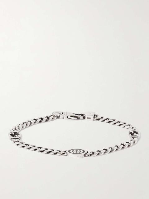 GUCCI Sterling Silver and Enamel Chain Bracelet
