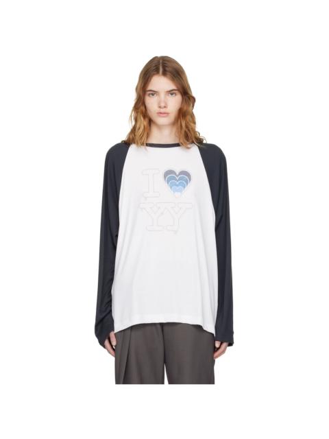 OPEN YY White & Blue 'I LOVE YY' Raglan T-shirt