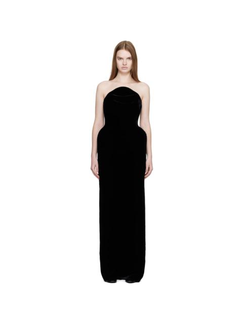 MUGLER Black Lounge Velvet Maxi Dress