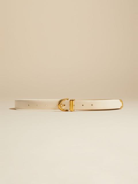KHAITE The Bambi Belt in Cream Leather with Gold