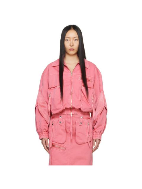 Pink Padded Bomber Jacket