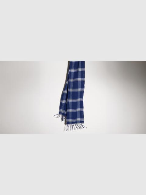 GUCCI Gucci tartan wool cashmere scarf