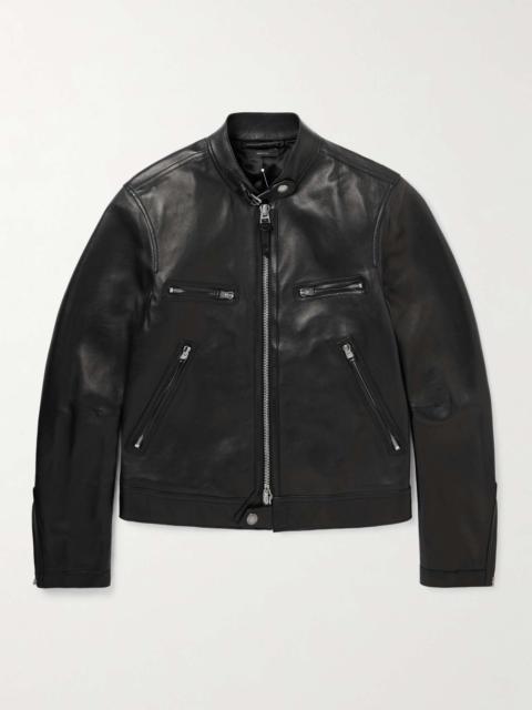 Slim-Fit Full-Grain Leather Biker Jacket