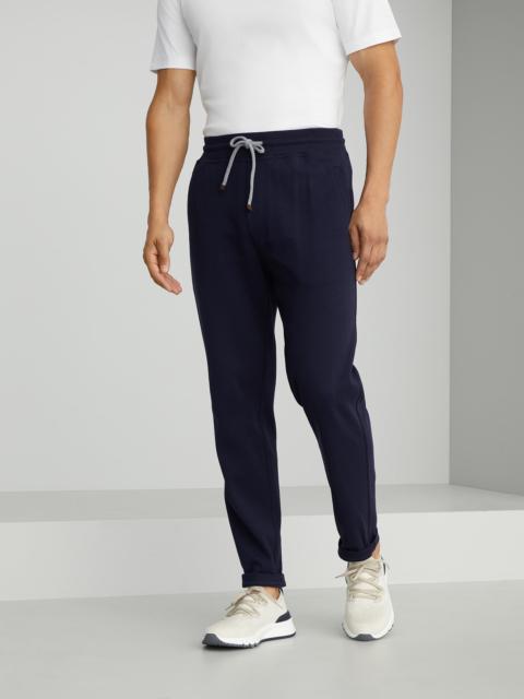 Techno cotton French terry trousers
