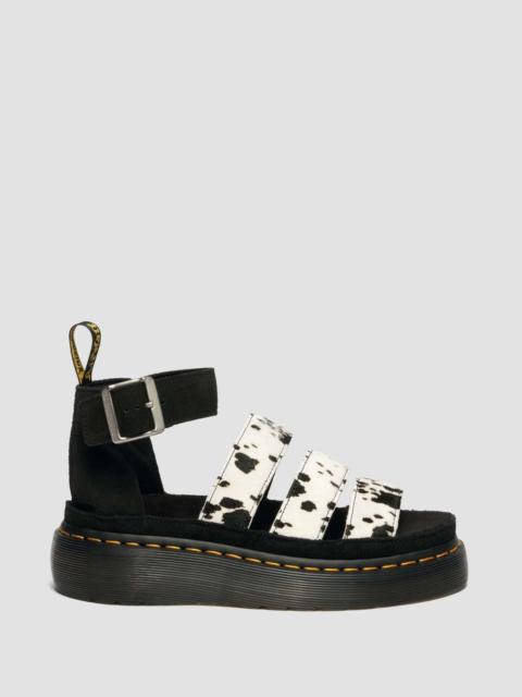 Dr. Martens Clarissa Quad Three Strap Hair On Leather Sandals