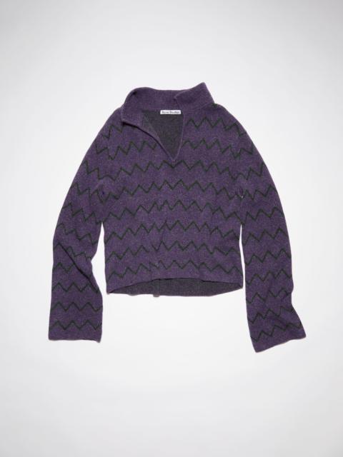 Acne Studios Polo jacquard jumper - Dark purple