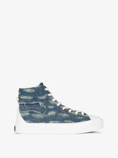 Givenchy CITY HIGH SNEAKERS IN DESTROYED DENIM