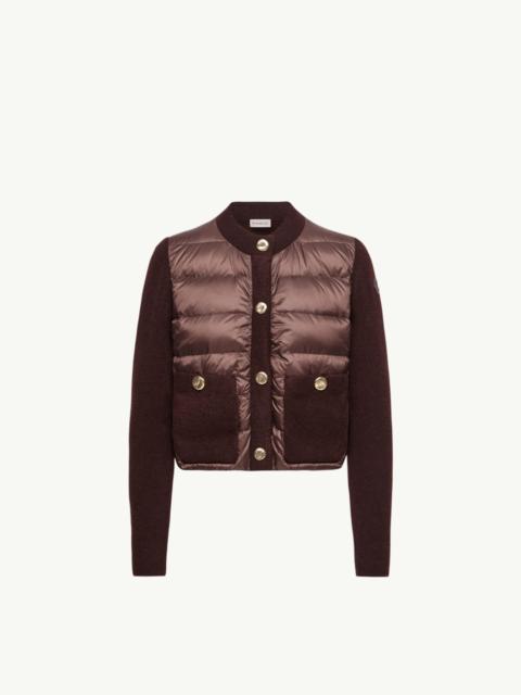 Moncler Bouclé Wool Blend Padded Cardigan