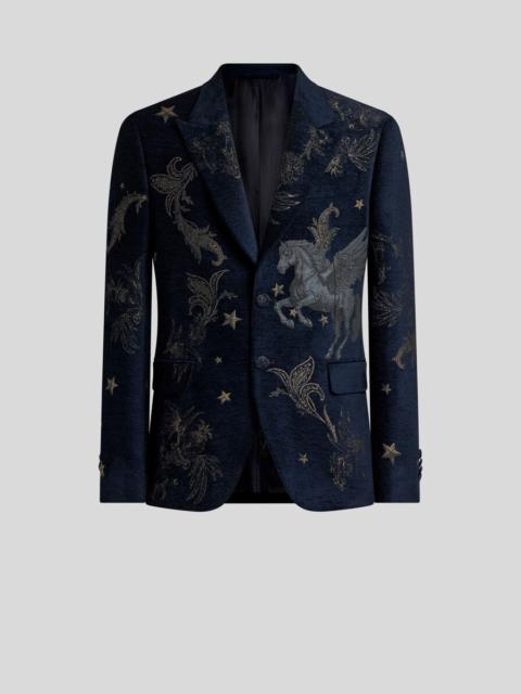 Etro CHENILLE JACQUARD SINGLE-BREASTED JACKET WITH PEGASO MOTIF