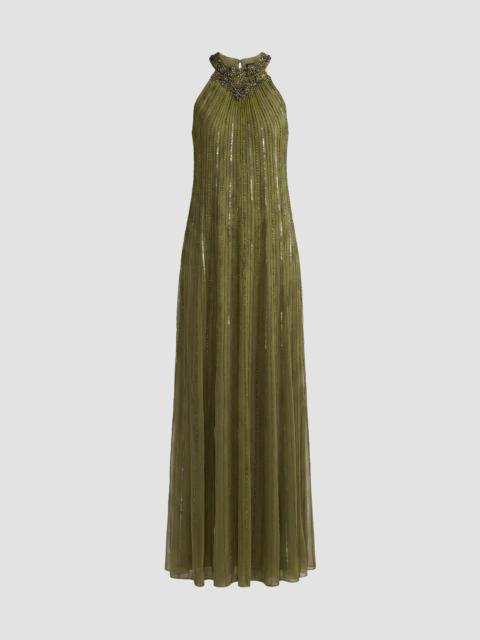 MAC DUGGAL Women's Sequined-Mesh Trapeze Gown - Olive