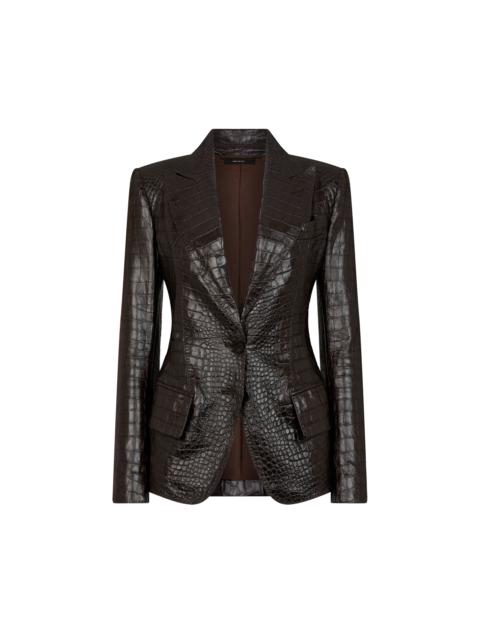 EMBOSSED LEATHER "JACQUETTA" JACKET