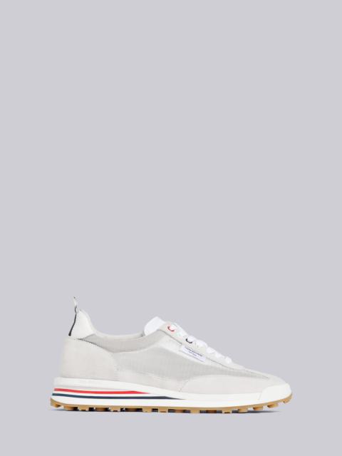 Thom Browne White Ripstop Suede and Mesh Unlined Tech Runner