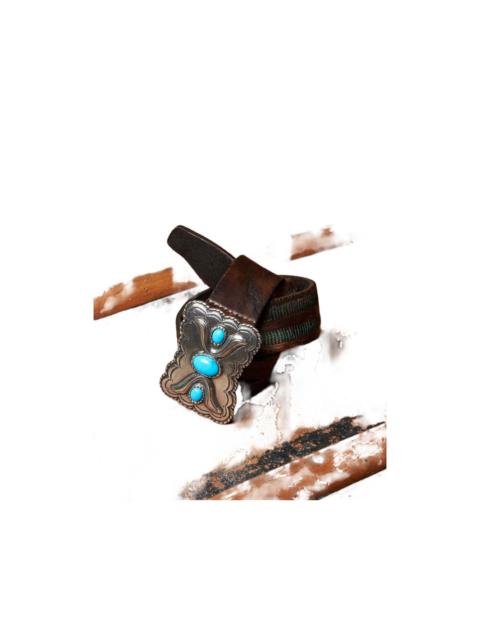 FORTELA Tabatha turquoise-stone leather belt