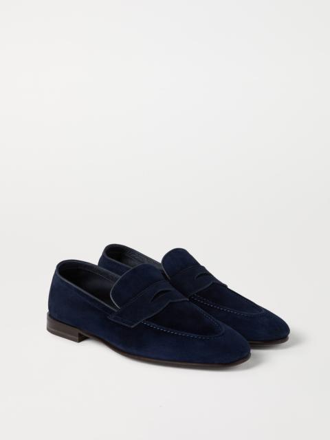 Brunello Cucinelli Suede soft penny loafers