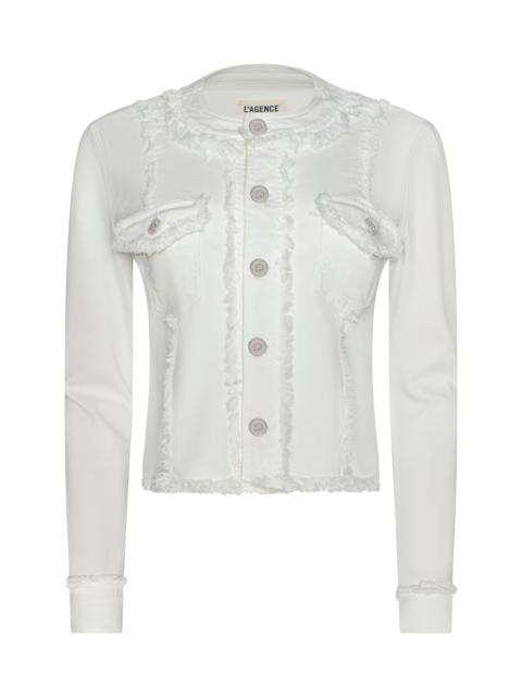 L'AGENCE Yarin Collarless Fray Jacket