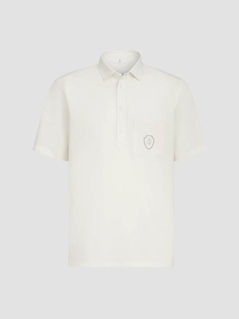 Brunello Cucinelli Men's Lightweight Virgin Wool Polo Shirt - White