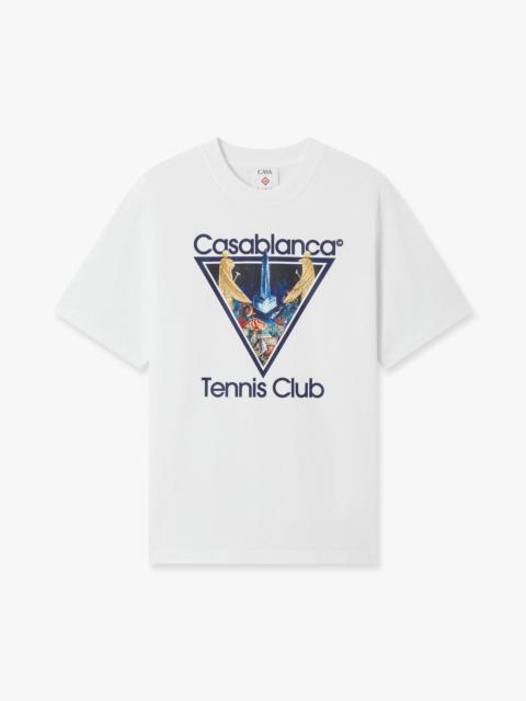 CASABLANCA White Monde Perdu Tennis Club Icon Short Sleeve T-Shirt