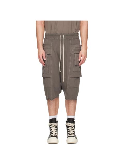 Rick Owens DRKSHDW Gray Tower Creatch Cargo Shorts