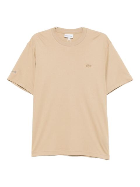LACOSTE embroidered-signature T-shirt