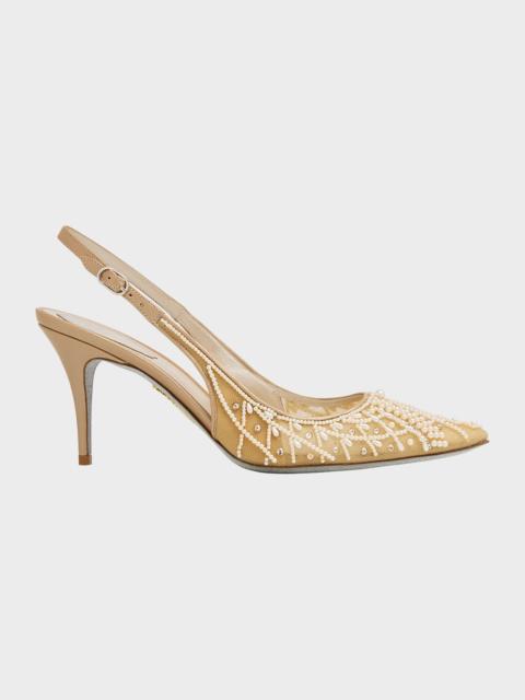 RENE CAOVILLA 80mm Embellished Net Tulle Pumps