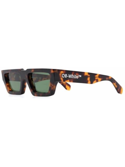 Off-White OFF-WHITE Manchester Rectangular Frame Sunglasses Brown/Green/White (OERI002Y21PLA0016055)