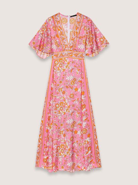 maje Patterned flowing maxi dress