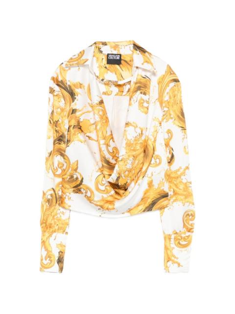 VERSACE JEANS COUTURE long-sleeve baroque-print blouse