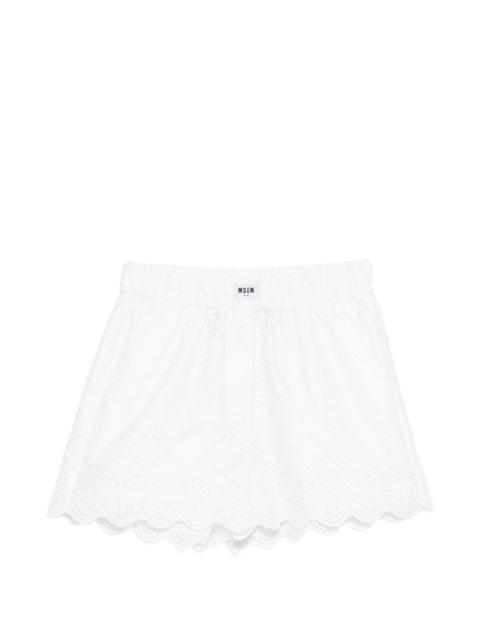 MSGM eyelet scalloped shorts