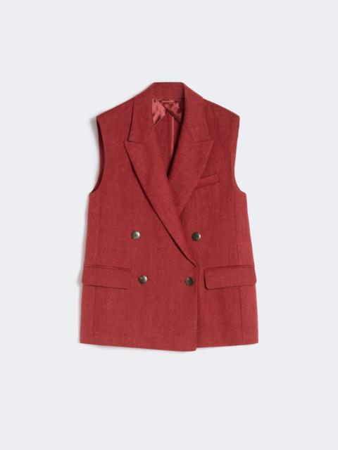 Max Mara Linen twill gilet - BRICK RED