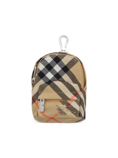 Burberry check backpack charm