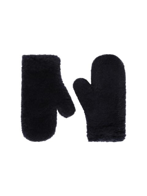 Max Mara Women's Mittens in Alpaca and Wool Teddy Fabric - Midnightblue
