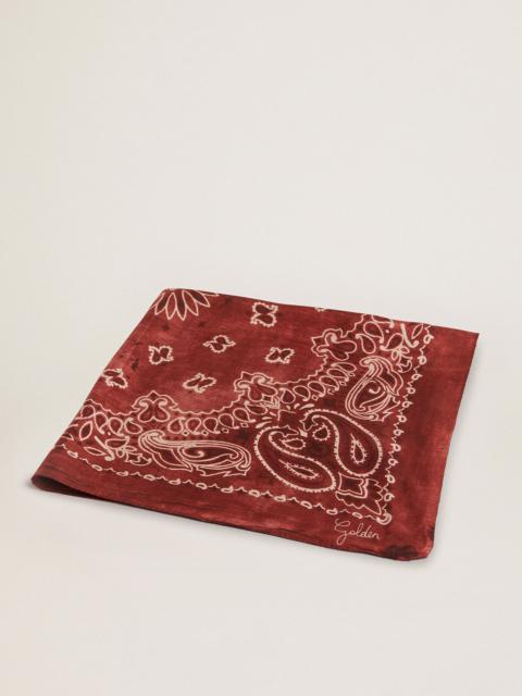 Golden Goose Burgundy scarf with paisley pattern