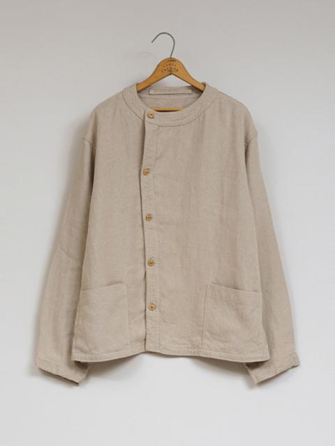 Nigel Cabourn French Work Jacket Linen Pin Oxford in Ivory