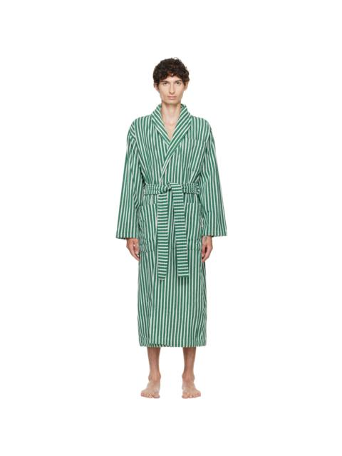 TEKLA Green & White Terry Classic Bathrobe
