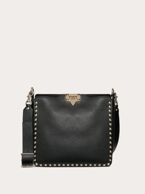 Valentino Small Rockstud Grainy Leather Hobo Bag
