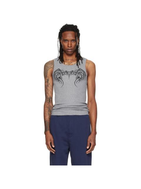 VETEMENTS Gray Tattoo Tank Top