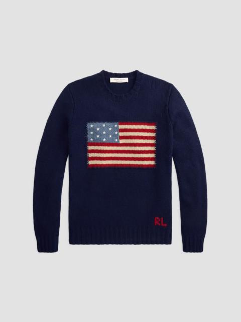 Ralph Lauren Men's American Flag Cashmere Pullover Sweater - Classic Chairman Navy