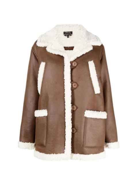 Clara faux-shearling trim jacket