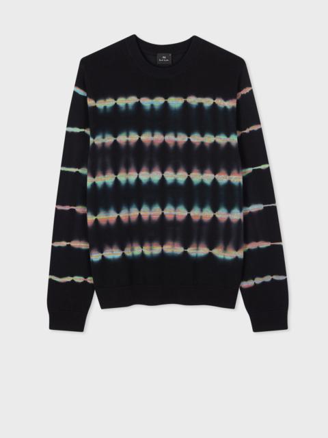 Black Shibori Stripe Cotton Sweater