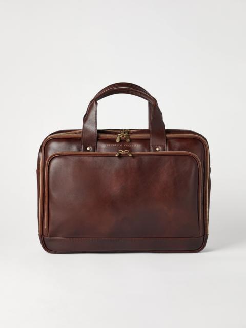 Brunello Cucinelli Calfskin briefcase with zipper