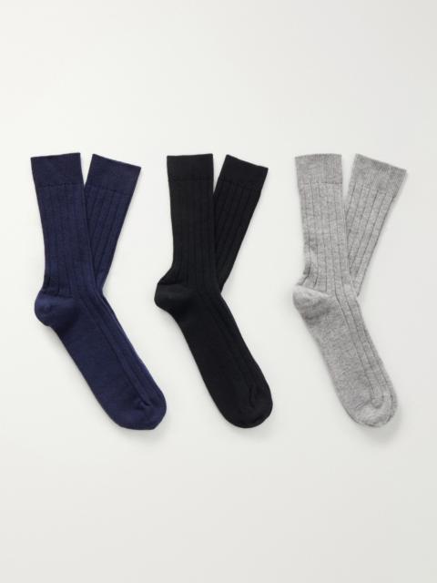 Johnstons of Elgin Set of Three Cashmere-Blend Socks