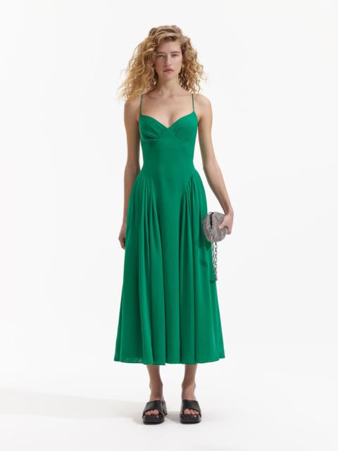self-portrait Green Strappy Midi Dress
