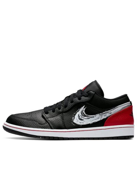 Jordan Air Jordan 1 Low 'Brushstroke Swoosh - Black Red' DA4659-001