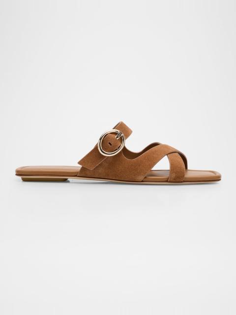 Stuart Weitzman Villa Suede Slide Sandals
